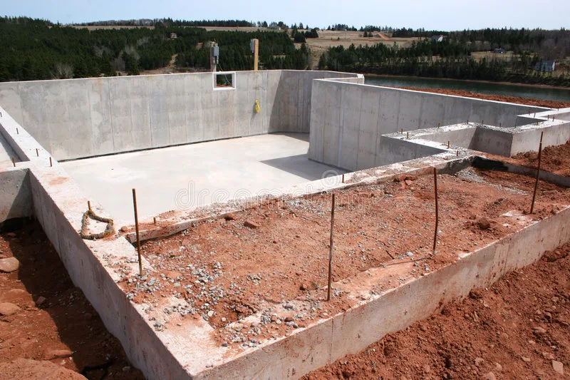 Example of a basement foundation system for a house
