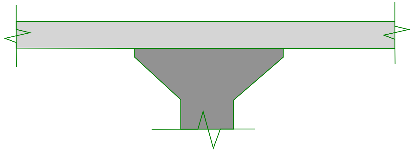 Elevation view of a structural column capital supporting a concrete slab