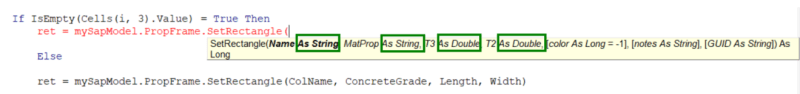 The code helper this time showing predictive text which indicates what variable types ETABS requires for each function