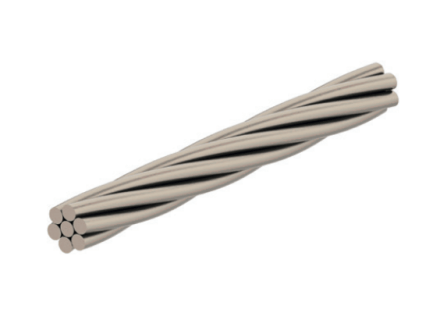 Post tensioning cables are comprised of individual wires wound together.