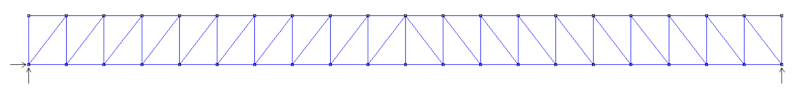 Snapshot of modelled truss in Microstran