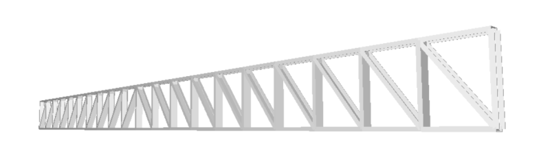 3D Perspective view of our example truss taken from the Microstran model.