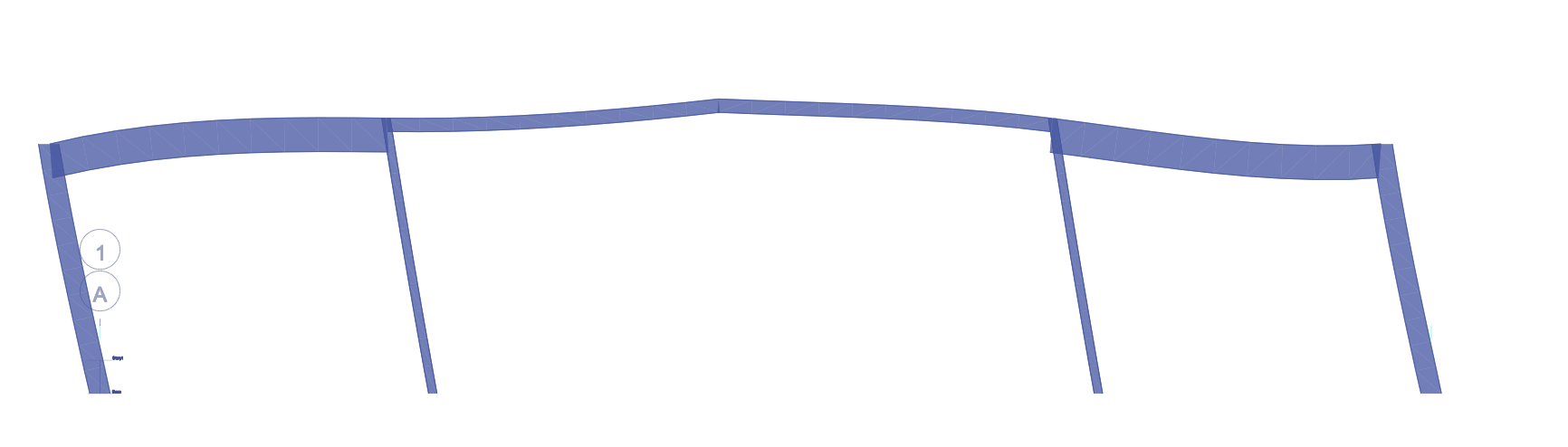 A popular lateral stability system in buildings is a portal frame. This is an animated gif of an exaggerated deflected shape of a warehouse under wind load
