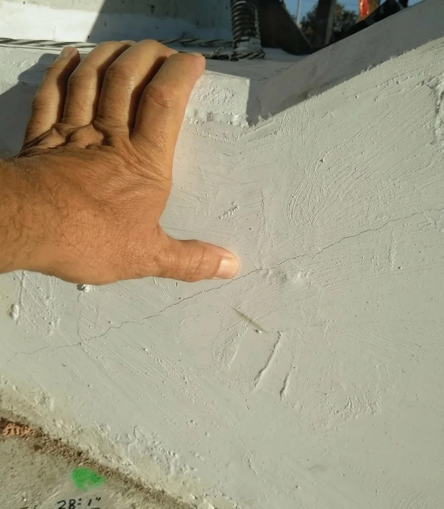 PHOTO 4 – Evidence of cracking at the FIU Pedestrian bridge after shoring was removed (refer later for location identified on elevation)