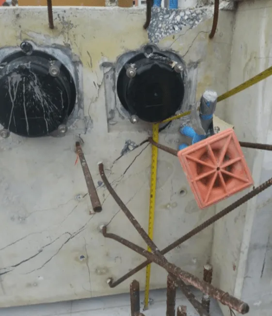 Image taken at the northern face of the FIU bridge truss bottom deck where the bottom deck meets member 11