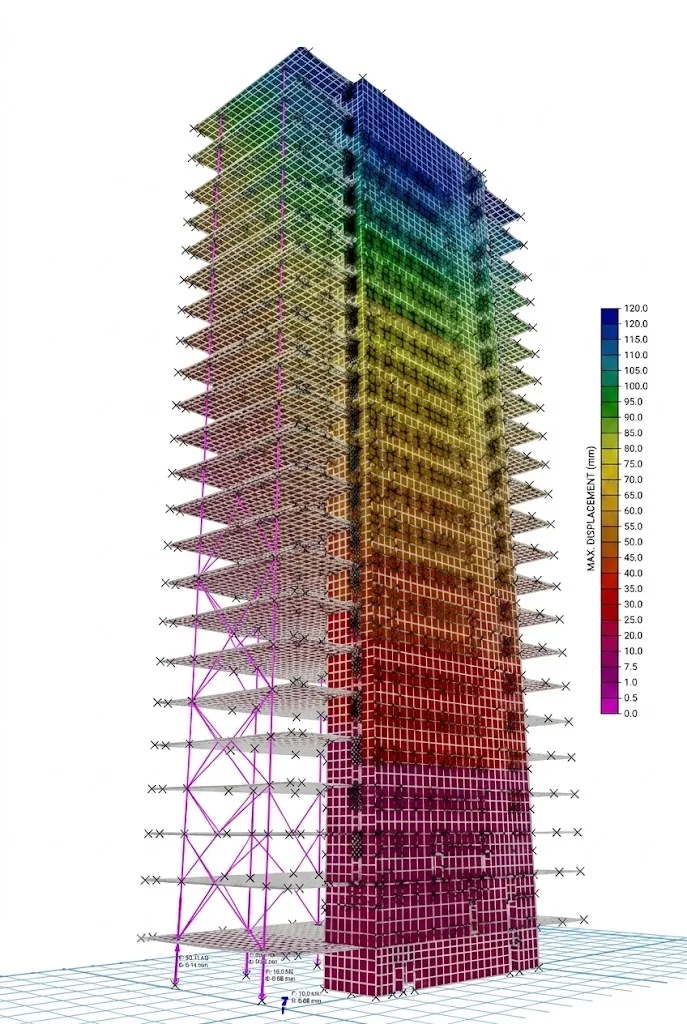 Example model of a building in ETABS