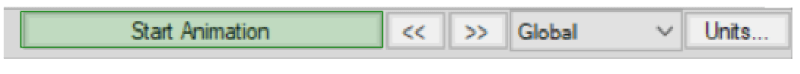 Screen shot from ETABS user interface for start animation button