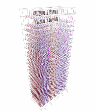 Animation of an example building with Mode 1 (Fundamental mode) deflected shape, Inspected the mode deflected shapes is a great way to check if your ETABS model is correct.