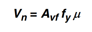 ACI Equation for checking shear capacity of a construction join in slabs.