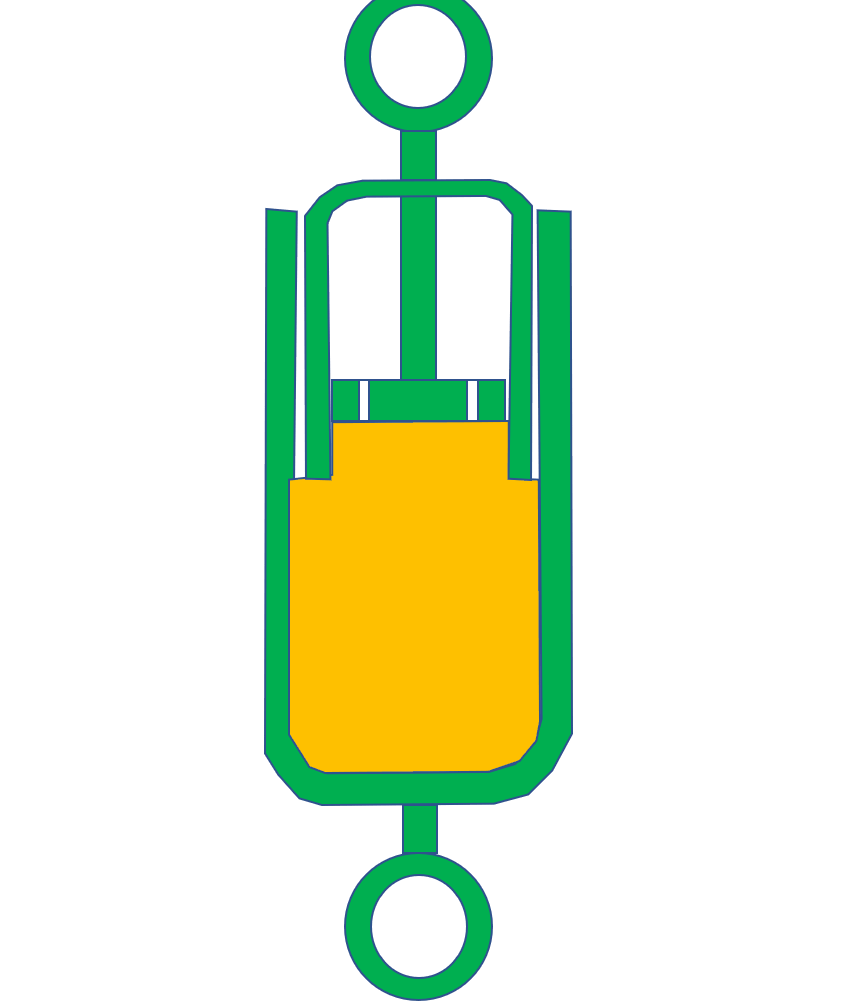 Animation of how a shock absorber works in your car. The piston travels up and down within the oil filled cylinder. Holes in the piston head allow the oil to pass through it. As the oil is forced through the small holes, friction is generated and therefore heat, this helps in dissipating the vibration energy allowing the motion to eventually stop.