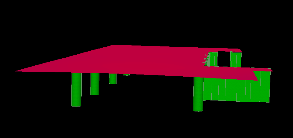 Animation of mode 1 vibration for an example slab using vibration analysis with RAM Concept (movement is exaggerated for visual purposes)