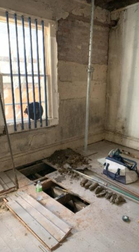 Soil sampling and footing probes revealed that the majority of the house was historically underpinned with pins at appropriate depth and in appropriate founding material which did not explain why the movement was continuing