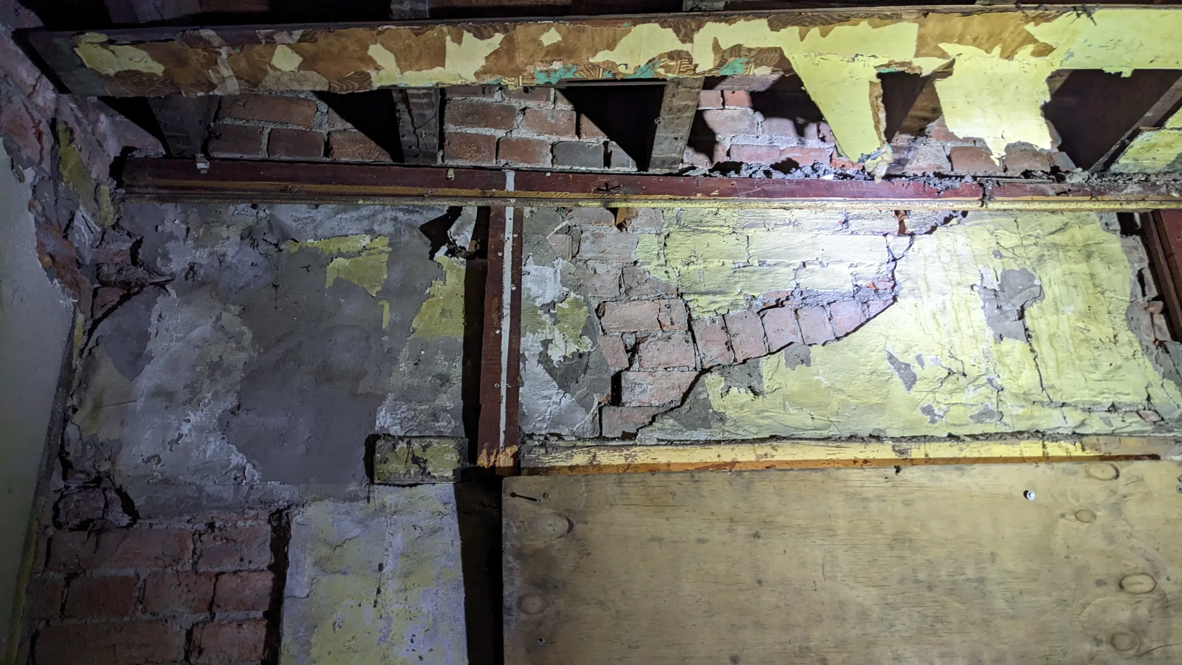 Visible defects that required investigation before the building could be safely adapted for future use.