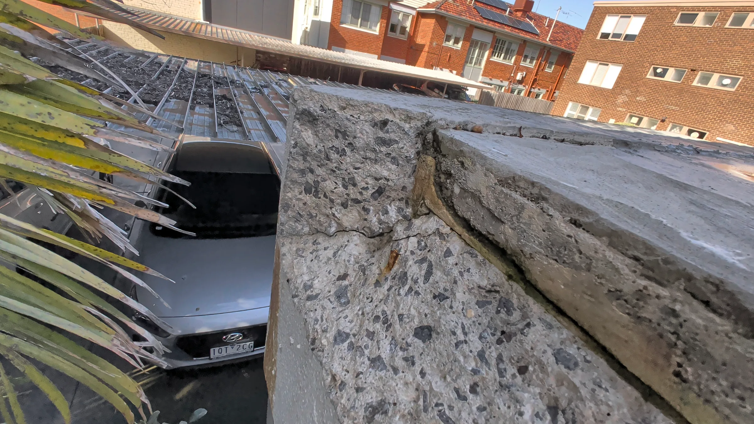 Photo of the affected corner
