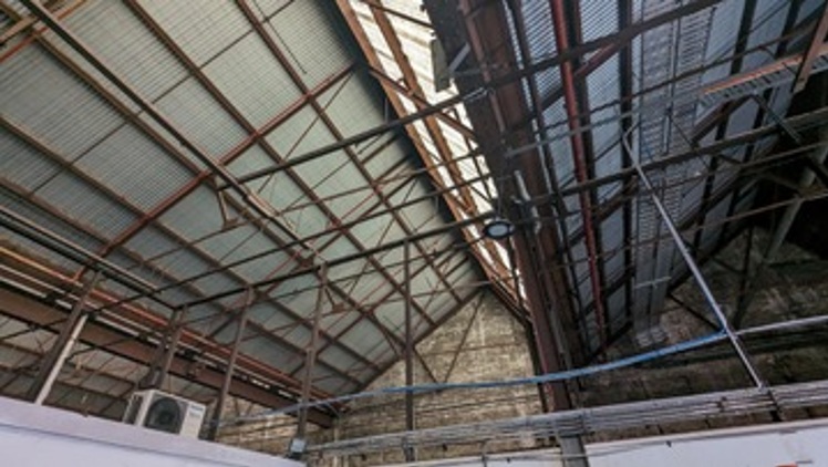 Existing roof structure of workshop